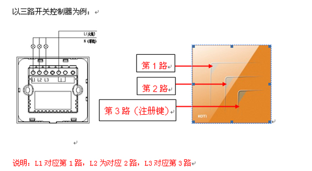 KOTI印象之美系列智能燈光開關(guān)產(chǎn)品接線圖